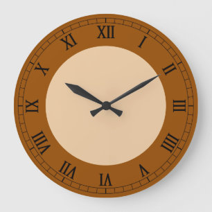 Grande Horloge Ronde Couleur Brown élégante