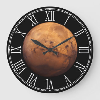Grande Horloge Ronde Couleur complète de l'espace de la planète Mars