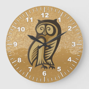 Grande Horloge Ronde Couleur du symbole de hibou