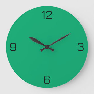Grande Horloge Ronde Couleur Jade Green 00A86B - Avec option pour ajout