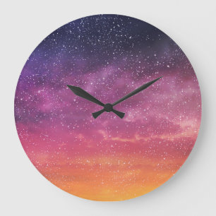 Grande Horloge Ronde Couleur magique : Enchantant Arrière - plan Sky.