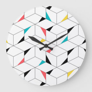 Grande Horloge Ronde Couleur, modernité, gai, gaieté, gaieté de cube