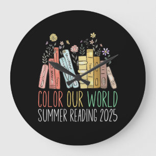 Grande Horloge Ronde Couleur Notre Monde Lecture Été 2025