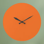 Grande Horloge Ronde Couleur solide de tigre orange<br><div class="desc">Couleur solide de tigre orange</div>