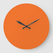 Grande Horloge Ronde Couleur solide de tigre orange (Recto)