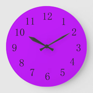 Grande Horloge Ronde Couleur solide mauve électrique psychédélique