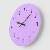 Grande Horloge Ronde Couleur solide mauve violet pâle (Angle)