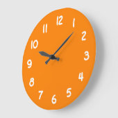 Grande Horloge Ronde Couleur solide orange (Angle)