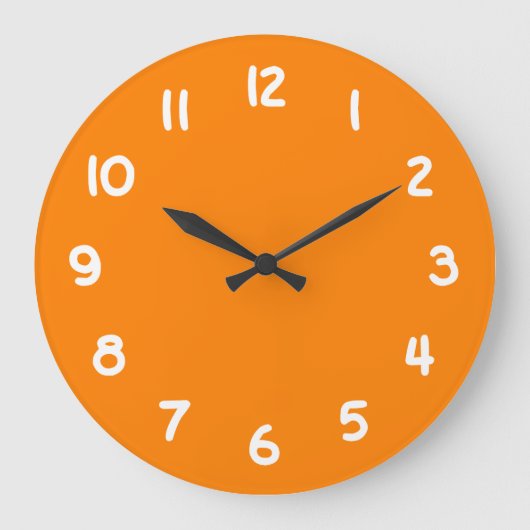 Grande Horloge Ronde Couleur solide orange (Recto)