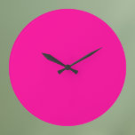 Grande Horloge Ronde Couleur solide rose néon<br><div class="desc">Couleur solide rose néon</div>
