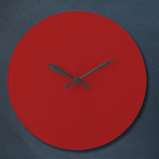 Grande Horloge Ronde Couleur solide rouge Crimson
