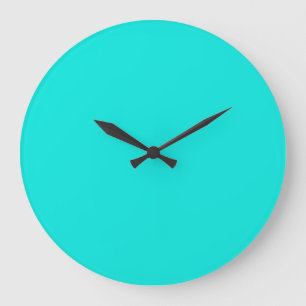 Grande Horloge Ronde Couleur solide turquoise brillante
