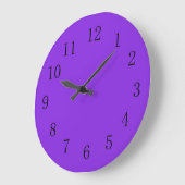 Grande Horloge Ronde Couleur solide violet bleu vif (Angle)