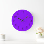 Grande Horloge Ronde Couleur solide violet vive (Maison)