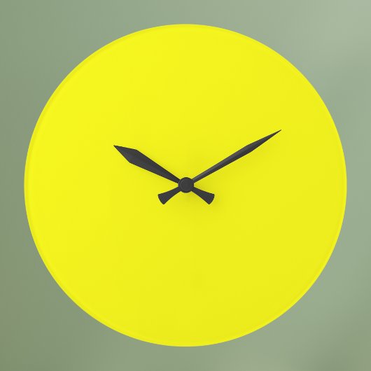Grande Horloge Ronde Couleur uni jaune néon