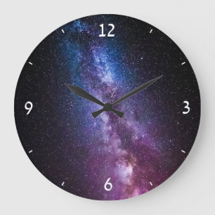 Grande Horloge Ronde Couleurs claires de la voie lactée