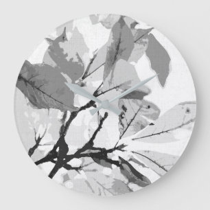 Grande Horloge Ronde Couleurs d'automne, feuilles 2