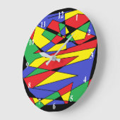 Grande Horloge Ronde Couleurs de danse Abstraites (Angle)