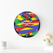 Grande Horloge Ronde Couleurs de danse Abstraites (Maison)