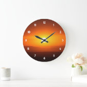Grande Horloge Ronde couleurs du coucher de soleil (Maison)
