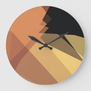 Grande Horloge Ronde Couleurs modernes rétro géométriques #25