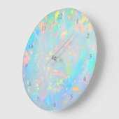 Grande Horloge Ronde couleurs pastel texture opale (Angle)