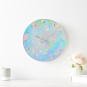 Grande Horloge Ronde couleurs pastel texture opale (Maison)