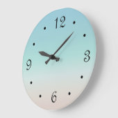 Grande Horloge Ronde Couleurs Plage Déclinant Minimal Côtier Turquoise (Angle)