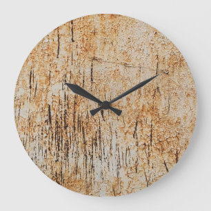 Grande Horloge Ronde Couleurs rustiques entrelacées dans une texture mé