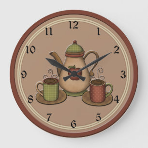 Grande Horloge Ronde Country Coffee Kitchen Clock