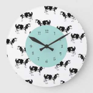 Grande Horloge Ronde Country Cow Kitchen Wall Clocks