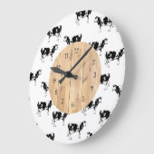 Grande Horloge Ronde Country Cow Kitchen Wall Clocks (Angle)