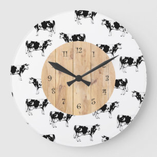 Grande Horloge Ronde Country Cow Kitchen Wall Clocks