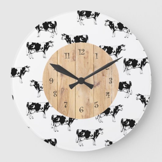 Grande Horloge Ronde Country Cow Kitchen Wall Clocks (Recto)