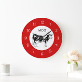 Grande Horloge Ronde Country Cow Kitchen Wall Clocks (Maison)