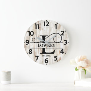 Grande Horloge Ronde Country Farmhouse L Monogram
