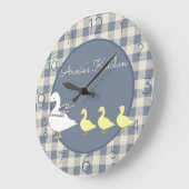 Grande Horloge Ronde Country Plaid Goose (Angle)
