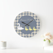 Grande Horloge Ronde Country Plaid Goose (Maison)