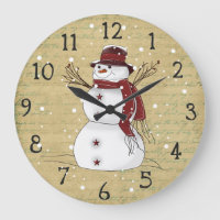 Country Snowman Clock