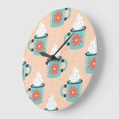 Grande Horloge Ronde Coupe bleu clair Motif sans voile. (Angle)