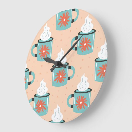 Grande Horloge Ronde Coupe bleu clair Motif sans voile. (Angle)