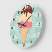 Grande Horloge Ronde Coupe chocolate Vanilla Mint Green (Angle)