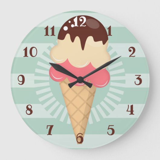 Grande Horloge Ronde Coupe chocolate Vanilla Mint Green (Recto)