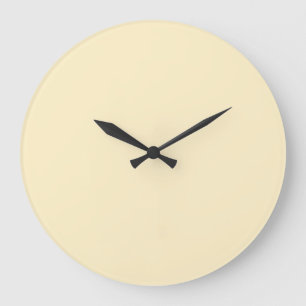 Grande Horloge Ronde Coupe de beurre pâle Couleur uni jaune