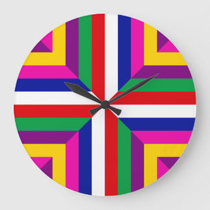 Grande Horloge Ronde Coupe transversale d'une étoile – Rouge/Blanc – Éq