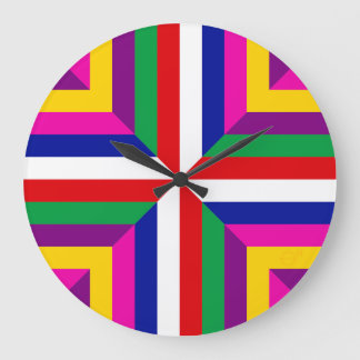 Grande Horloge Ronde Coupe transversale d'une étoile – Rouge/Blanc – Éq