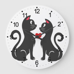 Grande Horloge Ronde Couple cas in love - Choose background color