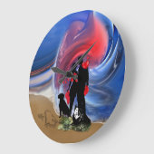 Grande Horloge Ronde Couple de Saint Valentin (Angle)