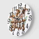 Grande Horloge Ronde Couple de vache (Angle)