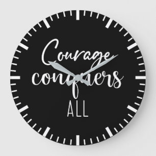 Grande Horloge Ronde Courage Conquiert Tous - Gymnase, Succès, Hustle